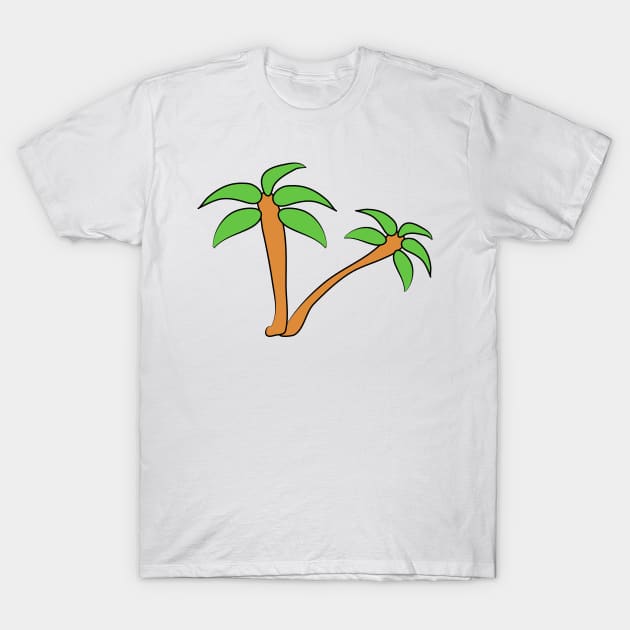 2 exotic palms. Paradise Island. Vacation. Recreation. Journey. Traveler. Tree. Plant. T-Shirt by grafinya